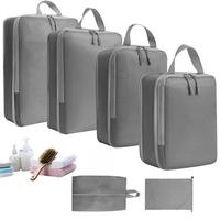 Compression Bags For Travel 6 Pcs Compression Travel Organiser Suitcase Organizer Bags Set Packing Cubes Travel Double-Stitched