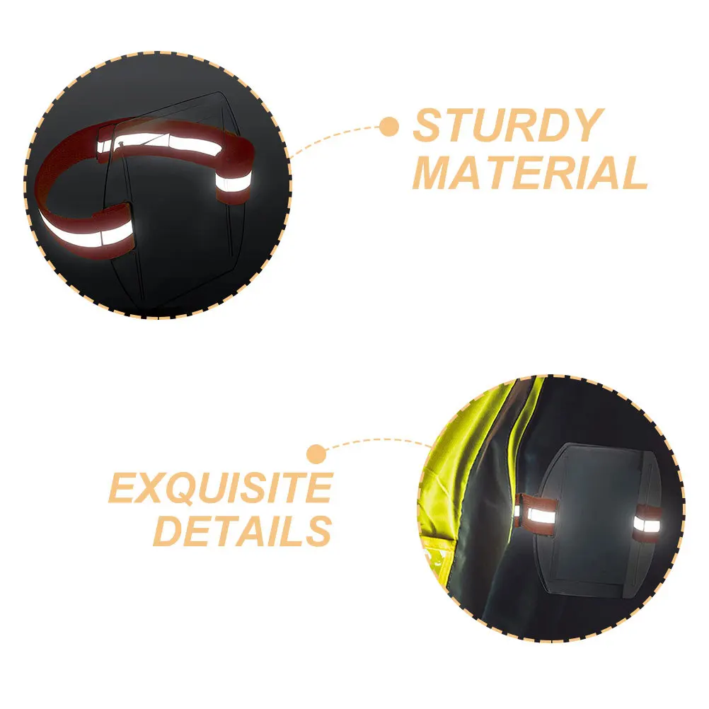 6 قطع من محفظة شارة الذراع متعددة الوظائف، حامل بطاقات الهوية البلاستيكية الشفافة، حزام ذراع قابل للتعديل للعمل، محفظة شارة الذراع البرتقالية #2