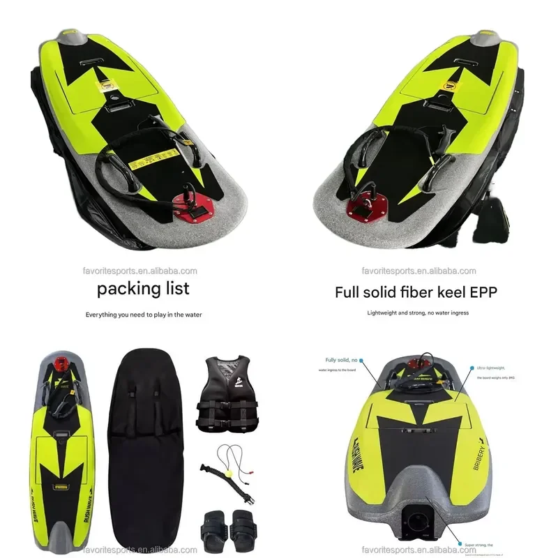 Professional Electric Surfboard EPP Material 48V Battery 12KW Max Power 48-52KM/H Speed 120KG Load Competitive Ocean Use