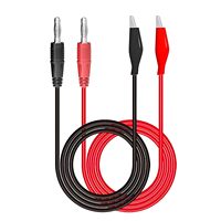 2PCS 4mm Banana Plug to Alligator Clip Test Leads (100cm/3.3ft) | Premium Copper Jumper Wires with Soft Flexible Cable