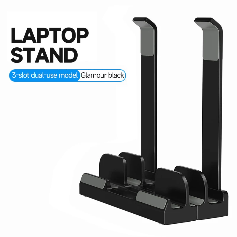 Updated Vertical Laptop Stand 2-in-1 Desktop Stand Holder with Adjustable DockFits MacBook/Surface/Samsung/HP/Dell/ 13-17.3 inch