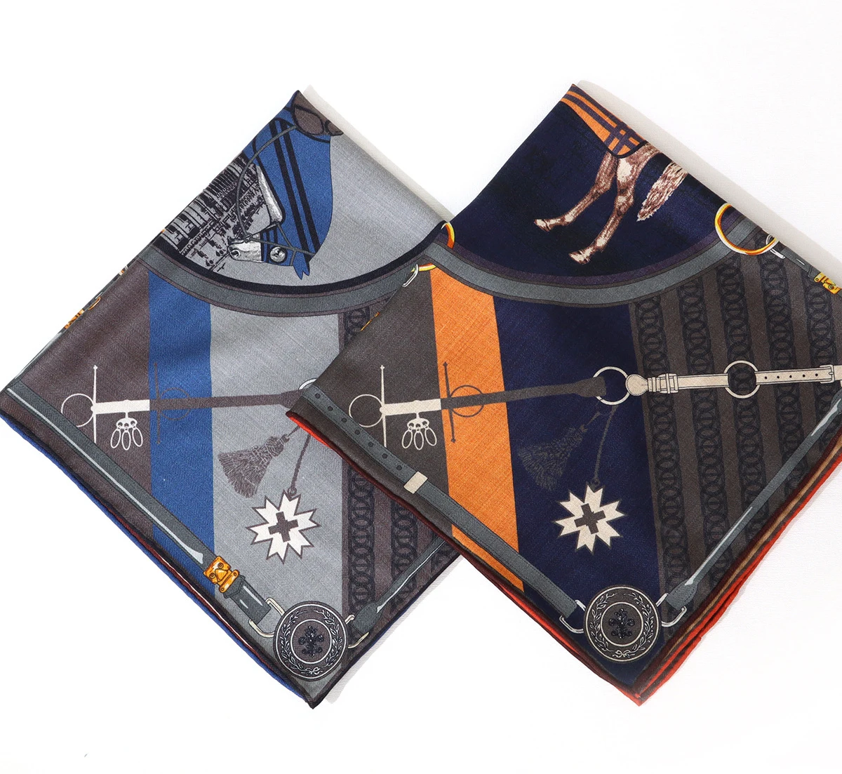 Double Sided Print Scarf 65CM Women Square Bandanas Hand Rolled Edge Scarfs Hair Clothing Bag Accessories Lover Christmas Gift