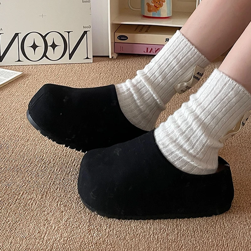 الشقق منصة المرأة النعال موضة عادية البغال أحذية الشتاء دافئ النساء أحذية أحذية مصممين امرأة 2025 سيدة جديدة Zapatillas #5