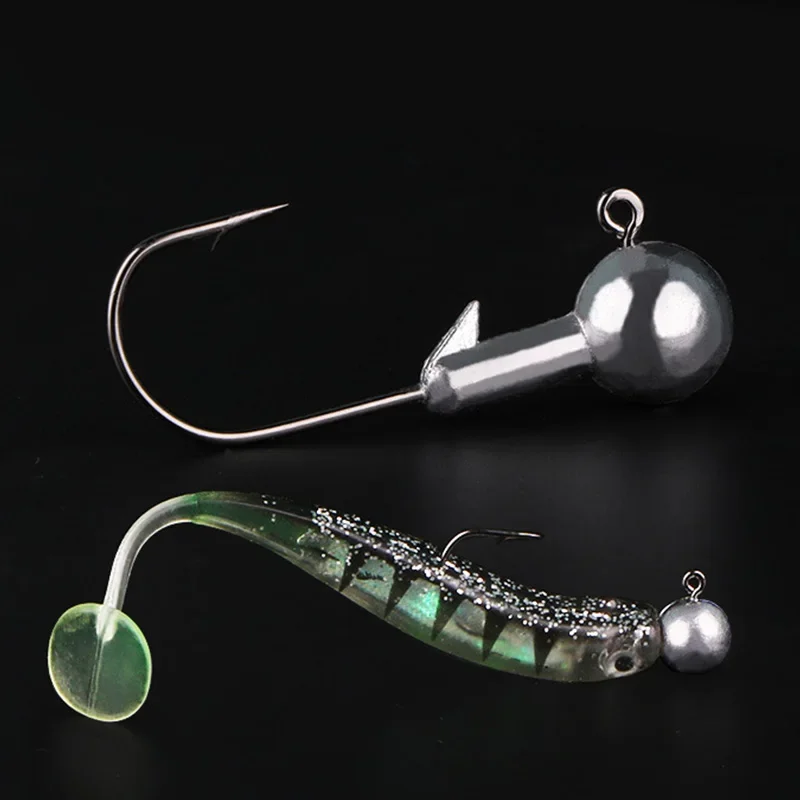 5 Pcs Lead Jig Head Fishing Hook Carbon Steel Fishhook for Soft Worm Lure 3.5g-14g Barbed Carp Fishing Hooks Fishing Accessorie