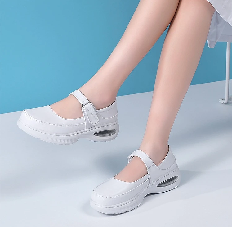 Spring Summer Air Cushion Soft Sole Breathable Non-tiring Feet Anti-slip White Comfortable Shoes Casual Walking Women's Shoes