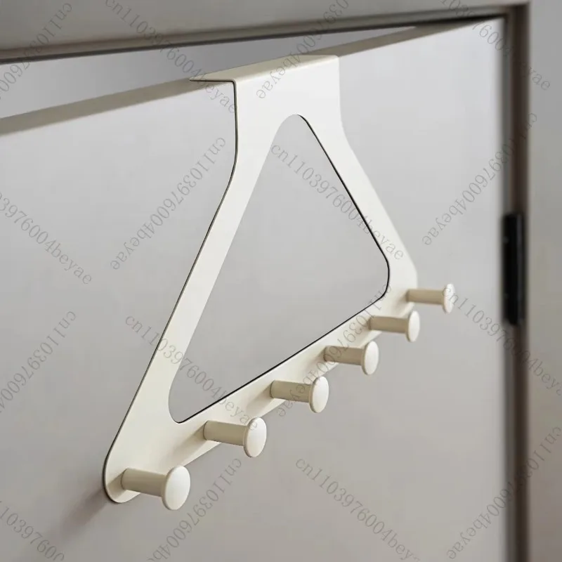 Metal Fashion Triangular Side Door Hanger Track Hook Family Storage Hanging Scarf Hat Wall No Punching Hook