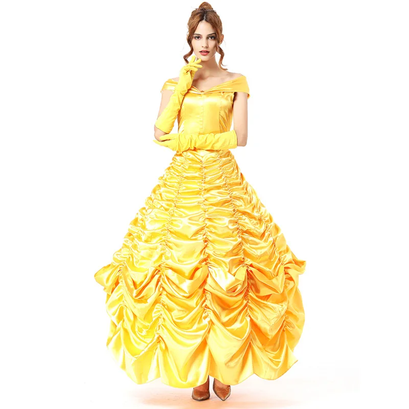 

Halloween Beauty And the Beast Belle Princess Skirt Stage Performance Costume Movie Fairy Tale Adult Women's Traditional Clot...
