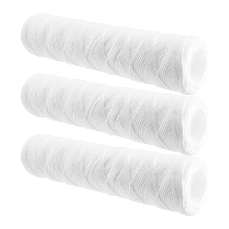 3Pcs Water Purifier 10 Inch String Wound Filter Cartridge 5 Micrometre PP Cotton Filter Sedmient Filter