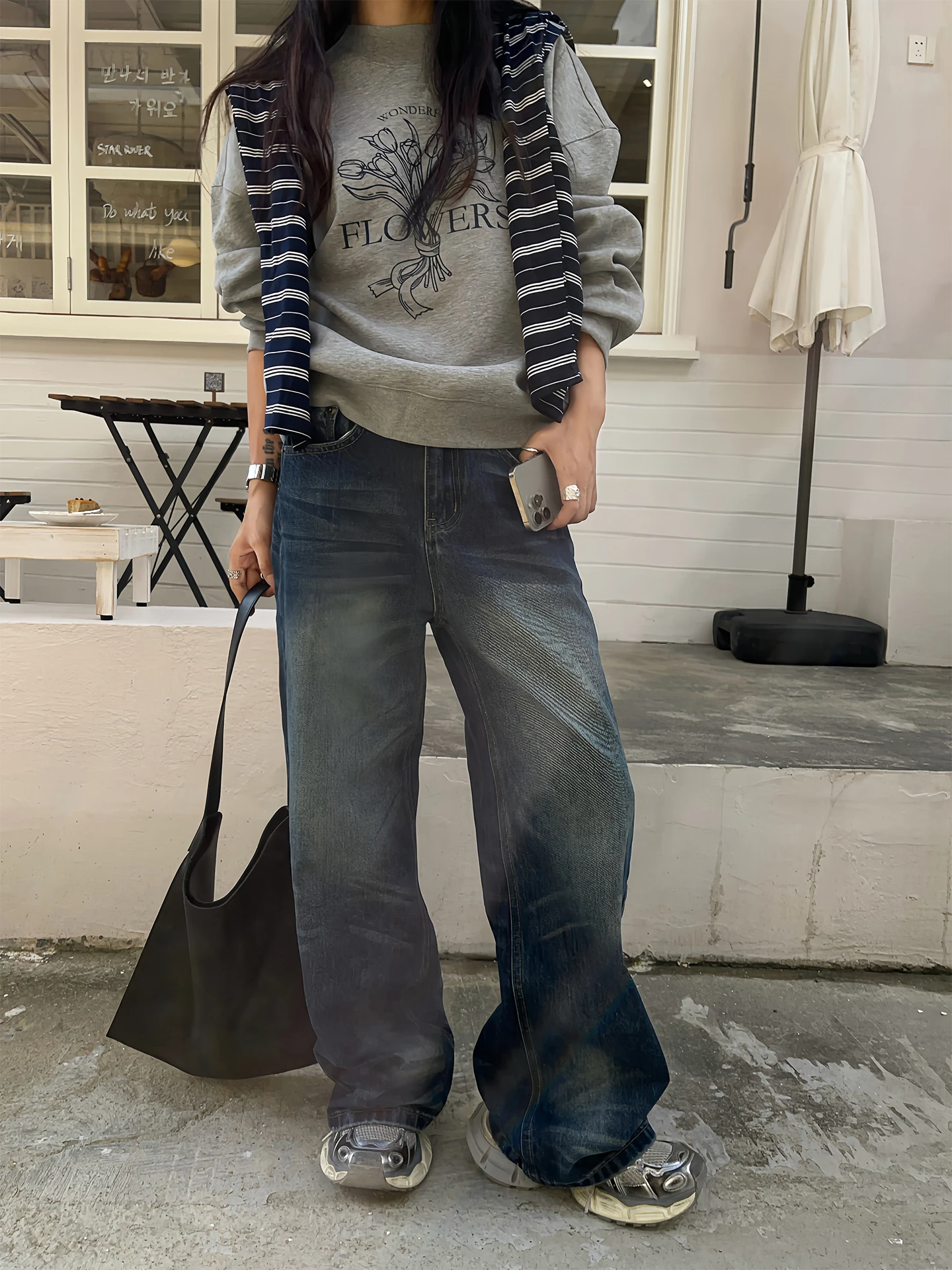 

Джинсы Retro Star River STVER с широкими штанинами для мужчин и женщин, осенне-зимние, свободные, прямые, в пол, повседневные, из денима