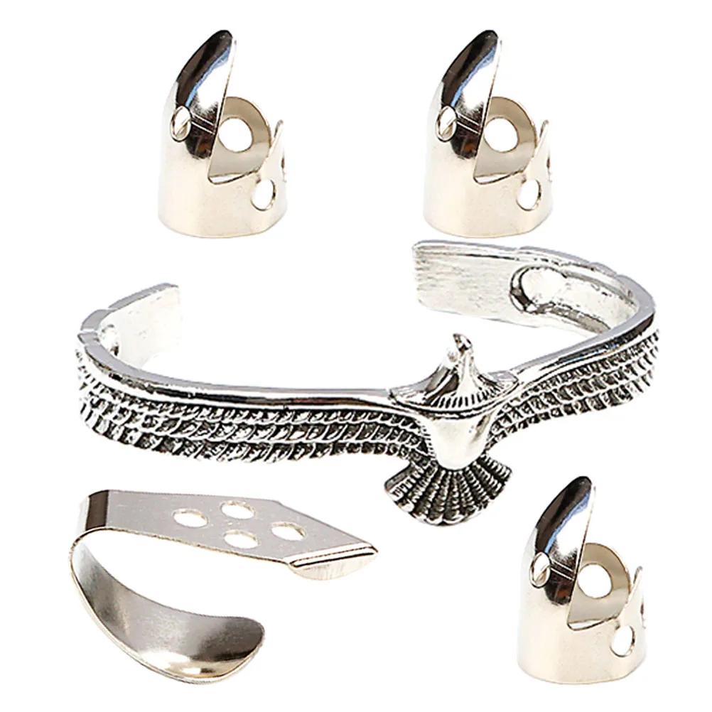 

Silver Bracelet Metal Finger Picks Durable Guitar Accessories Thumb Pick Adjustable for Acoustic Electric Classical Guitar.LA08