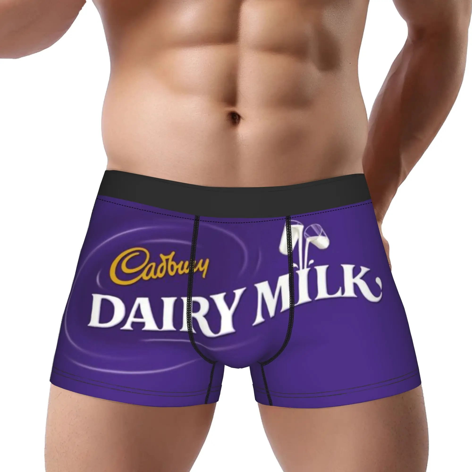 Purple Cadbury Underpants Breathbale Panties Male Underwear Comfortable Shorts Boxer Briefs