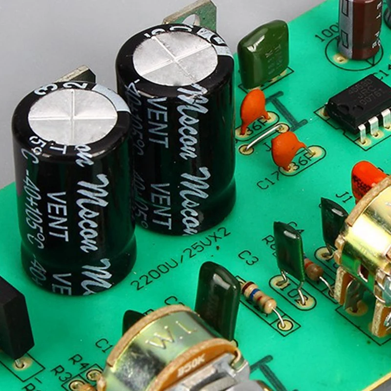 2X 2.0 HIFI AN4558 Audio Preamplifier Bass Midrange Treble Balance Adjustable Audio Preamp Finished Board