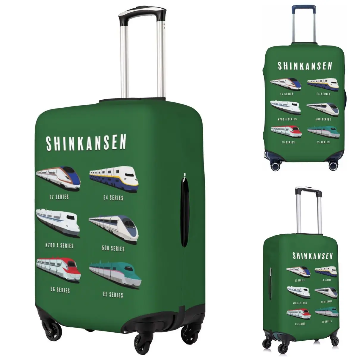 

Japanese Shinkansen Bullet Trains Artwork Suitcase Cover Protection Elastic Travel Luggage Protector Covers for 18-32 Inch