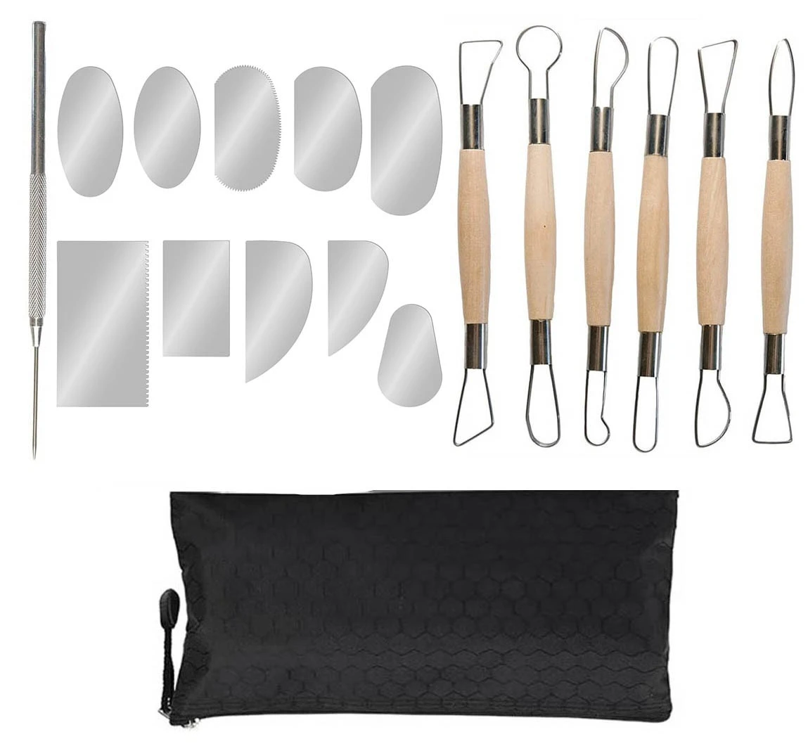 

Polymer Clay Sculpture Tools Set Art Ceramics Carving Tool Supplies Hole Double Heads Wood Handle Pottery Tools DIY Accessories