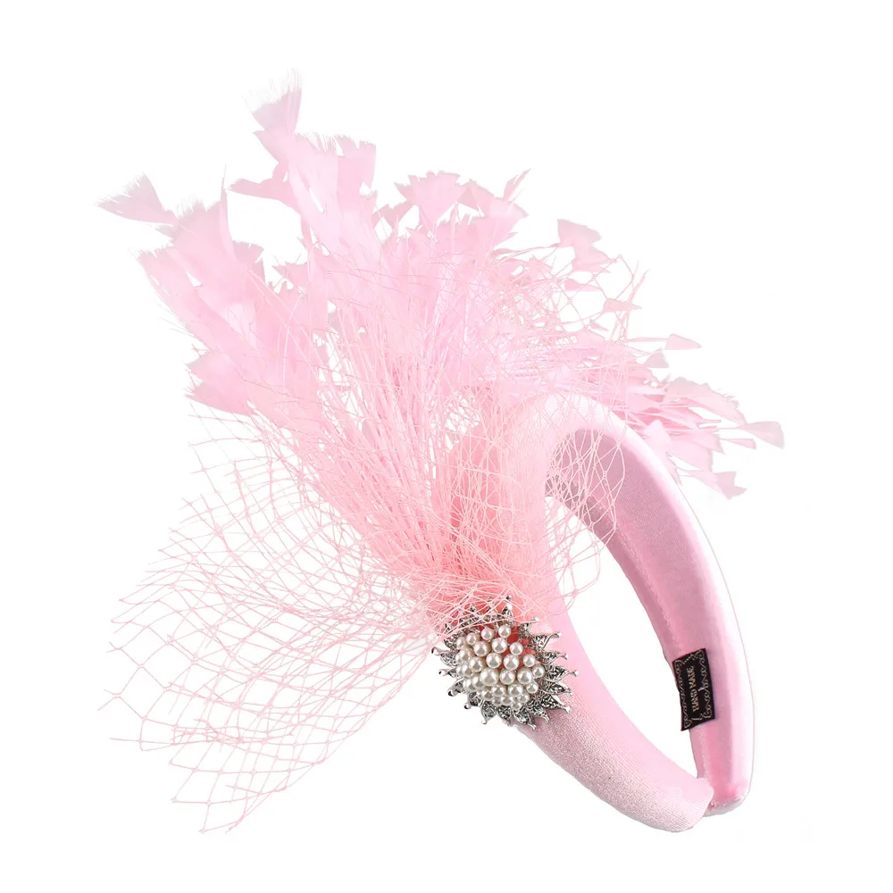 

Элегантная женская вечерняя сетчатая повязка на голову, свадебная женская модная повязка для волос, аксессуары, коктейльный головной убор, свадебный головной убор