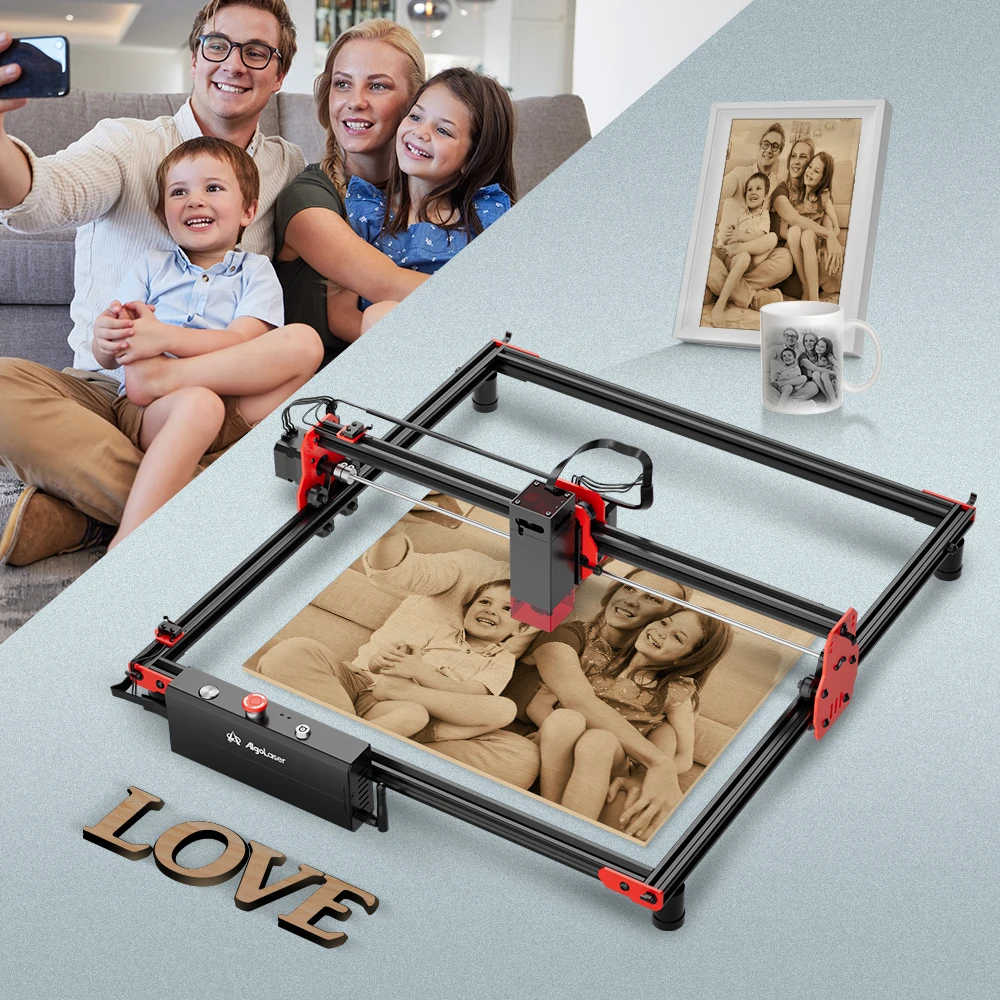 Imagem -03 - Algolaser Desktop Gravador a Laser Cortador para Iniciantes 12000 mm Min 20w Kit Faça Você Mesmo Telefone Conectar Carpintaria Máquina de Gravura em Metal
