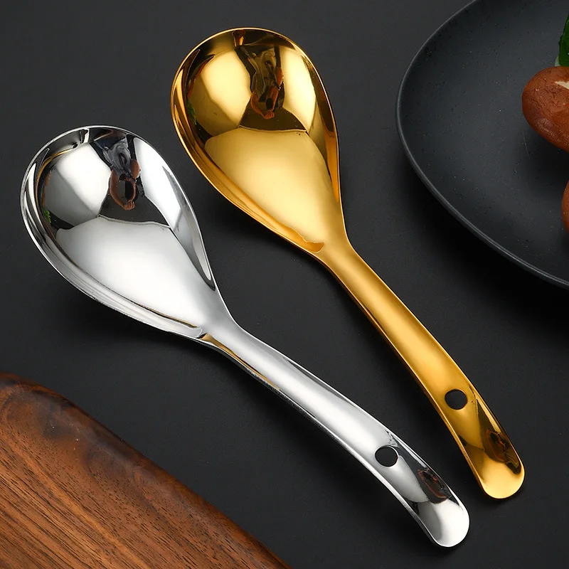 304 stainless steel rice spoon, thickened round edge heat-resistant rice spoon, shared service spoon, kitchen small tool