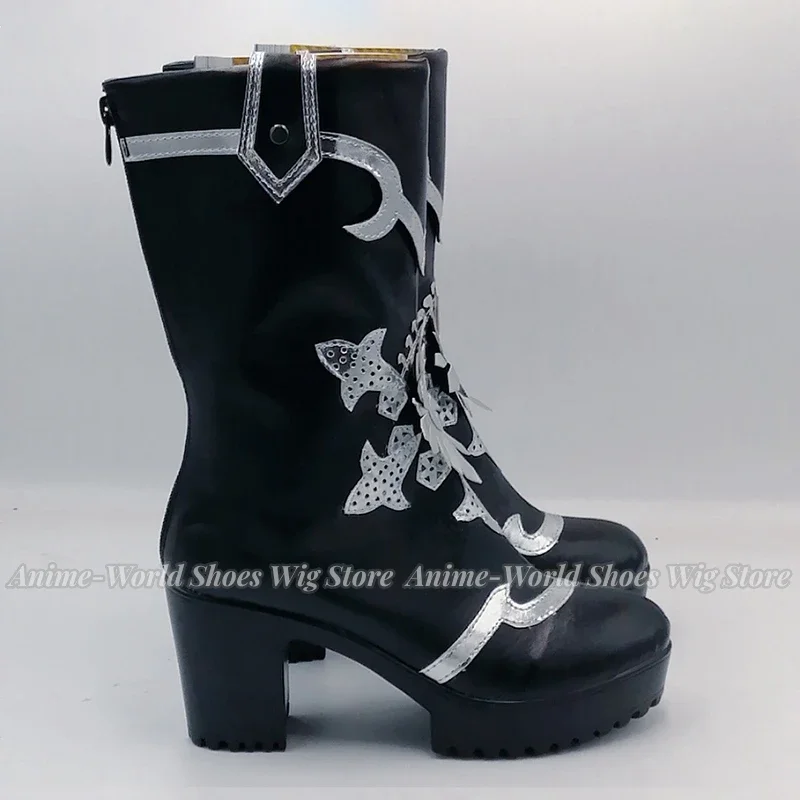 Novo anime preto mordomo kuroshitsuji sapatos cosplay ciel phantomhive traje 15th aniversário botas feitas sob encomenda