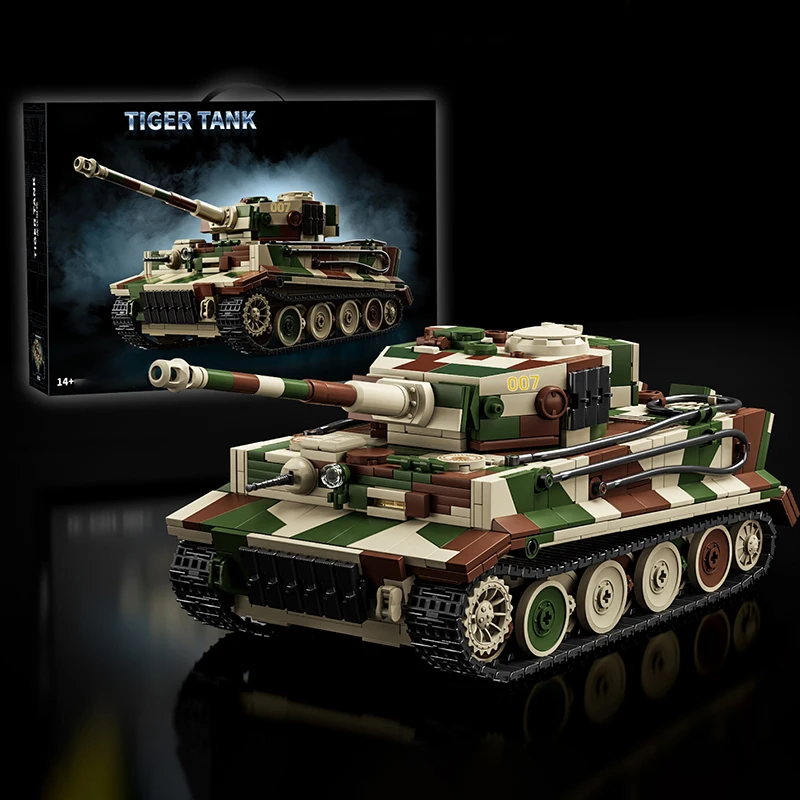 1:28 German Tiger Tank Building Blocks Set, DIY Military Model Bricks Toy, Collection Gift for Adults Christmas view 3