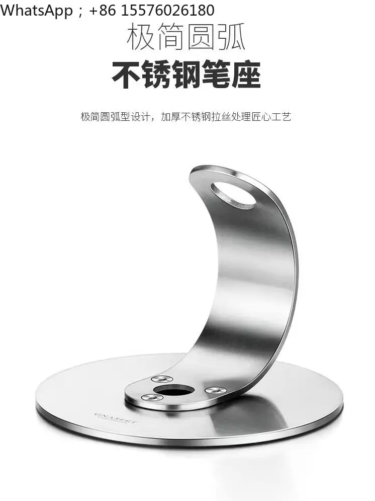 Stainless Steel Pen Holder Oblique Insert Creative Metal Pen Insert Desktop Ornament Storage