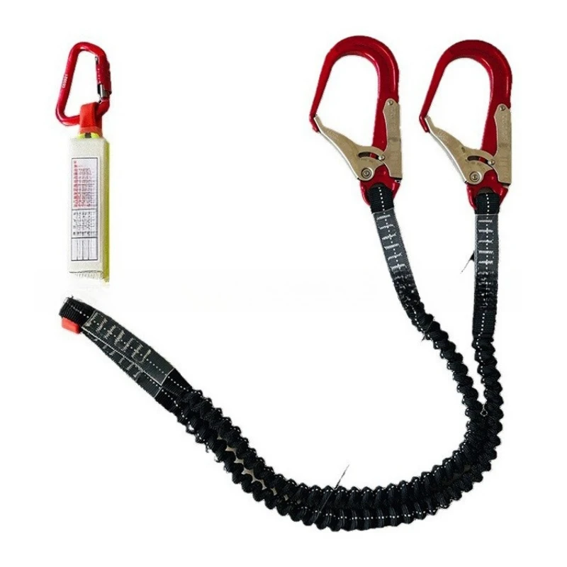 Aerial work, automatic contraction, alternating double latches, elastic lanyards, outdoor emergency equipment