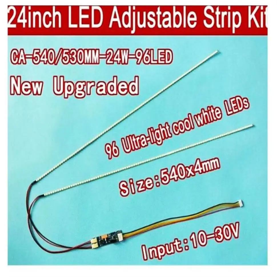 NEW 540mm LED Backlight Strip Light Kit DC 10-30V 24 Inch CCFL LCD Screen To LED Monitor Constant current plate