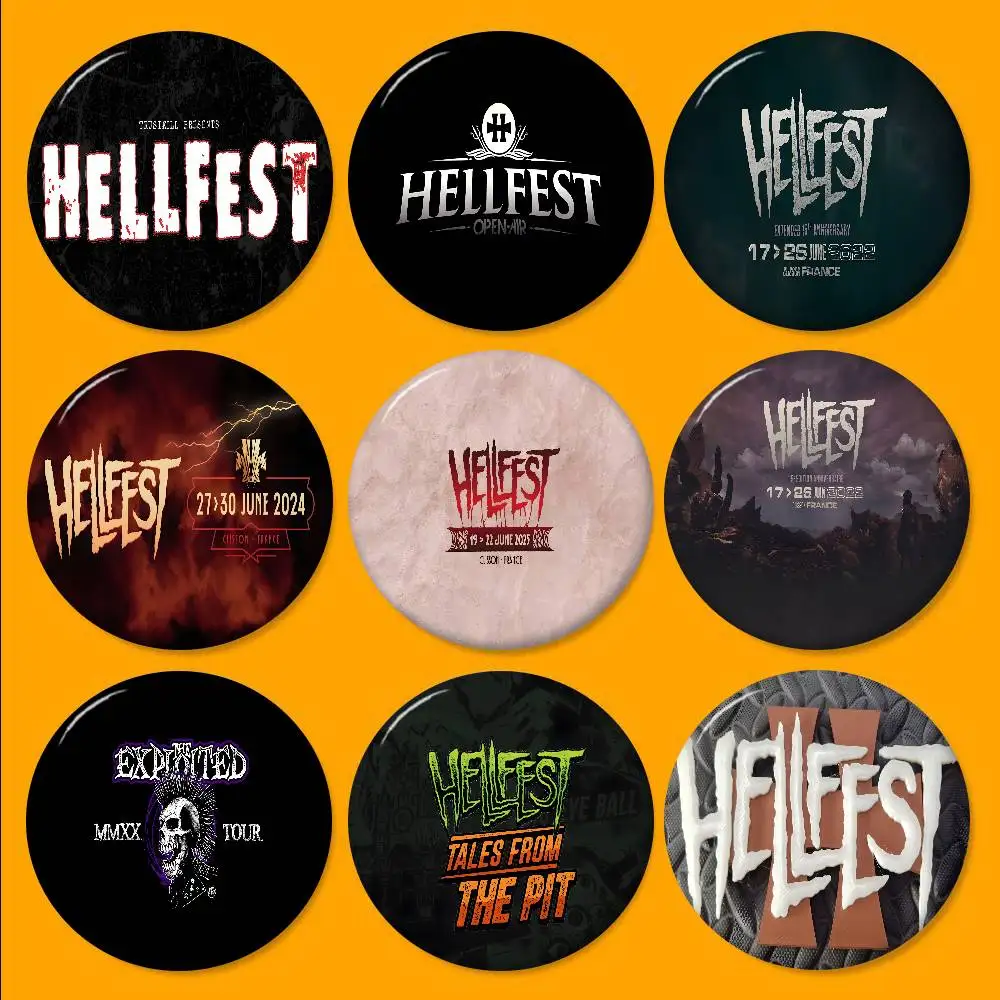 H-Hellfest Band Creative Tinplate Soft Button Pins Animal Icon Brooch Lapel Backpack Badge Accessories Pin