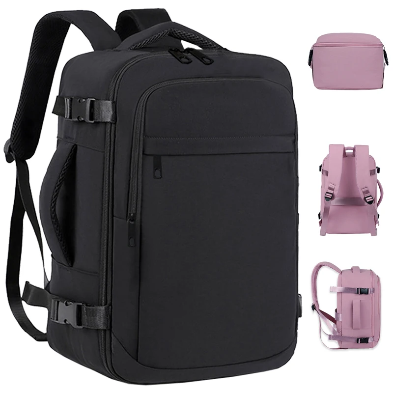 Women Large Capacity Travel Backpack, Waterproof Weekender Carry On Rucksack, Trendy Bag with Shoe Compartment for Flight
