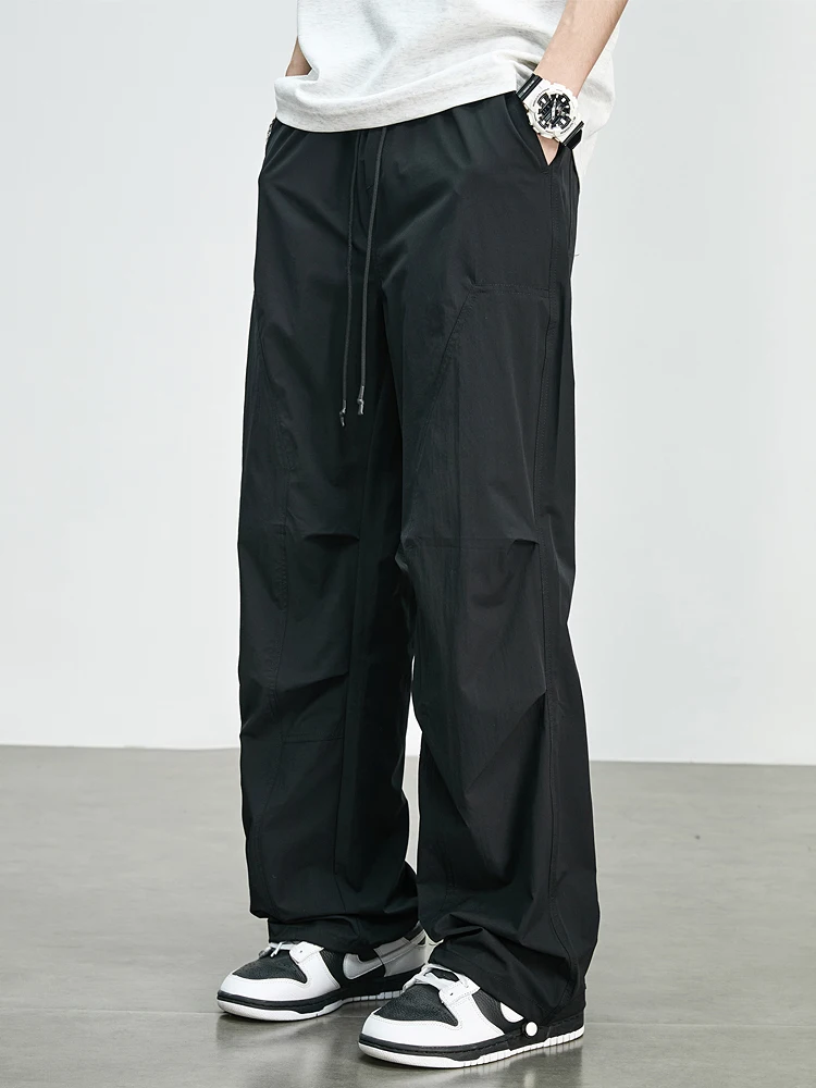 

Tongxianen Men's Casual Loose Leggings Thin Qui Dry Summer Sport Pants Straight Tube Trousers Faionable American Brand