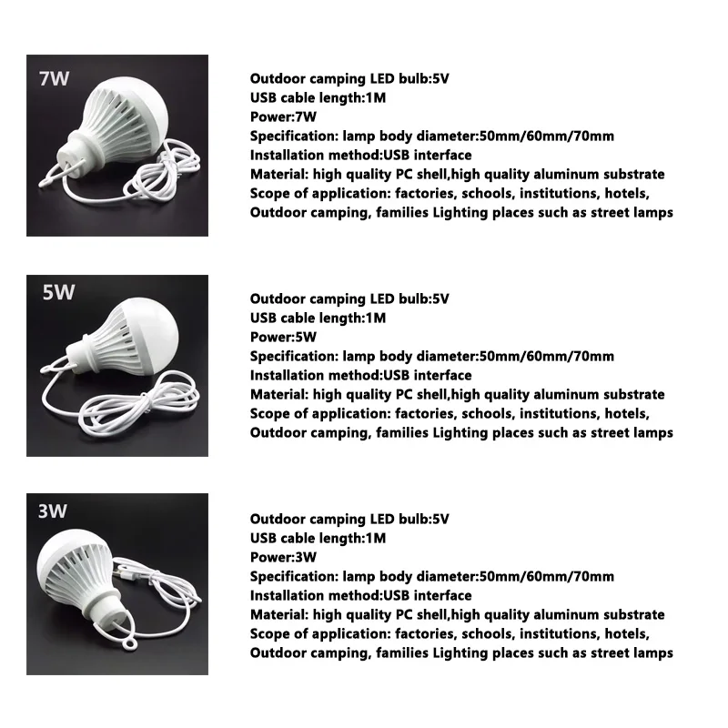 3/5/7 واط USB المصباح الكهربي 5 فولت المحمولة فانوس التخييم مصباح LED قوة القراءة كتاب ضوء للتخييم في الهواء الطلق خيمة الإضاءة في حالات الطوارئ