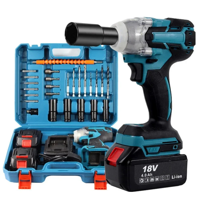 Electric Impact Wrench Brushless Cordless Electric Wrench 1/2 inch Compatible 18V Battery Screwdriver Power Tools