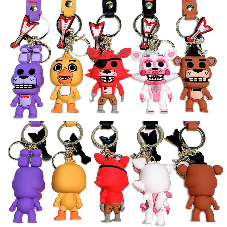FNAF Spiel-Schlüsselanhänger Anime-Actionfiguren Schlüsselringe Five Nights at Freddy's Puppen-Schlüsselanhänger Auto-Schlüsselringe Anhänger Charms Accessoires