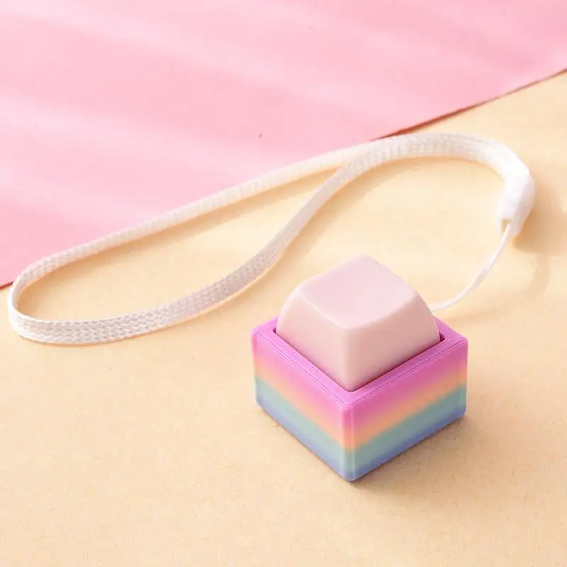 Lebendige Farben, Tastatur-Tasten als Fidget-Spielzeug, angenehmes taktiles Feedback, tragbares Schlüsselband zur Stressbewältigung, ideal für Büro, Schule und den täglichen Gebrauch. – Detail 11