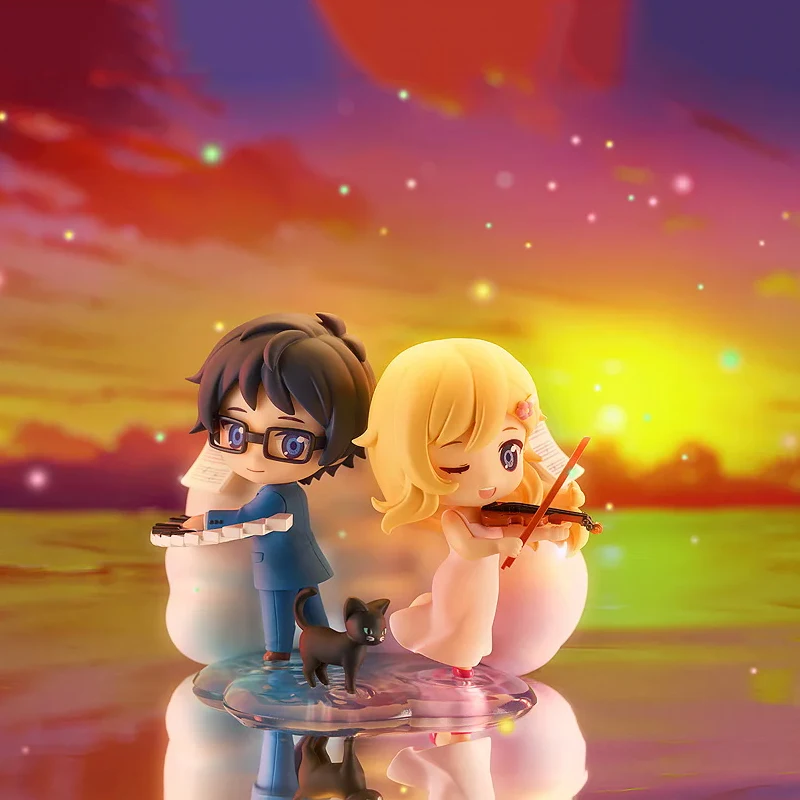 Original GSC Qset Miyazono Kaori &Arima Kousei Your Lie in April Anime Figure Collectible Model Doll Statuette Ornament Gift