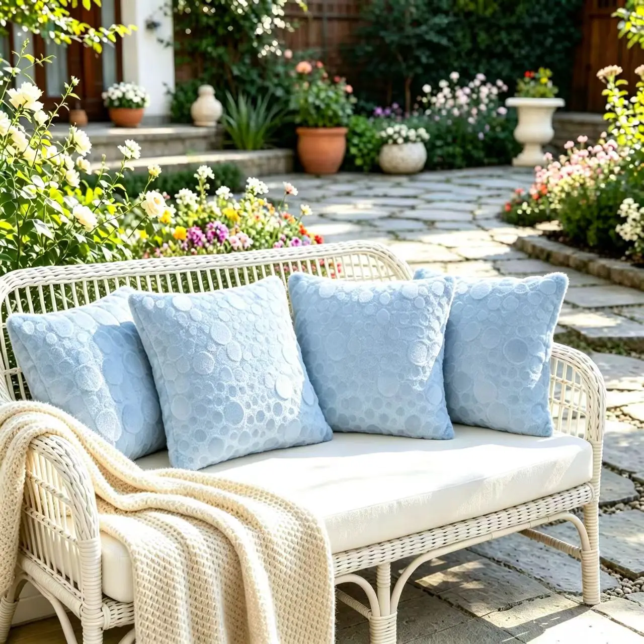 4 Pack Plush Embossed Faux Fur Throw Pillow Cover, Indoor Outdoor Decor Square Cushion Cover for Sofa Home Decor