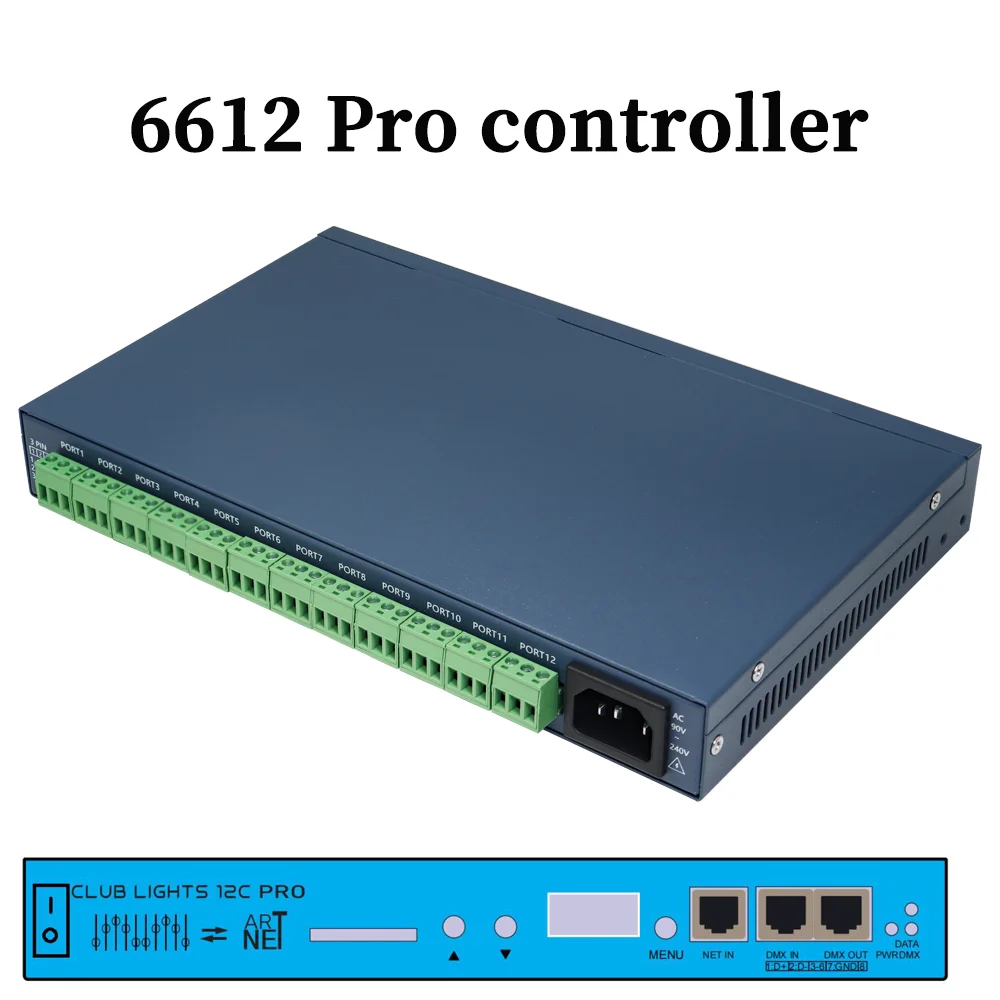 12 port online+offline controller Artnet GC-6612 PRO Led Controller Artnet DMX512 Trigger SD Player All in One Color light strip