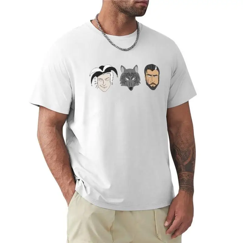 t-shirt men cotton Fitz, The Fool, and Nighteyes T-Shirt heavyweight vintage t shirt men clothings summer t-shirt for man