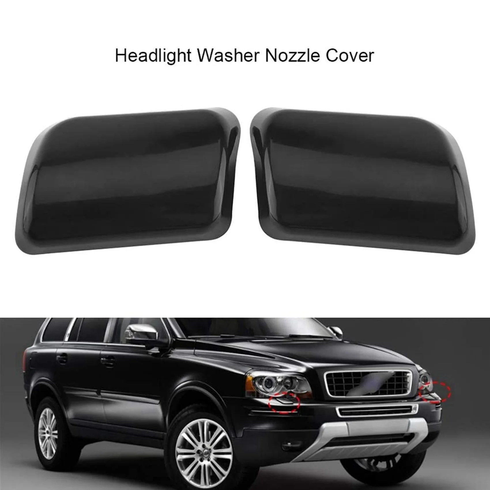 Left Side for VOLVO XC90 2002-2006 Front Bumper Headlight Lamp Washer Jet Nozzle Cover Cap 30698208