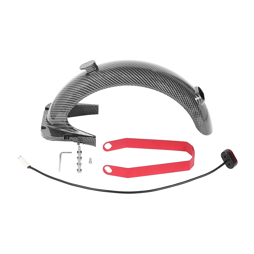 Vorne Hinten Kotflügel Zubehör Kit Für Ninebot Max G30 Elektrische Roller Carbon Fiber Fender Flügel Mit Bremslicht Teil – Detail 20