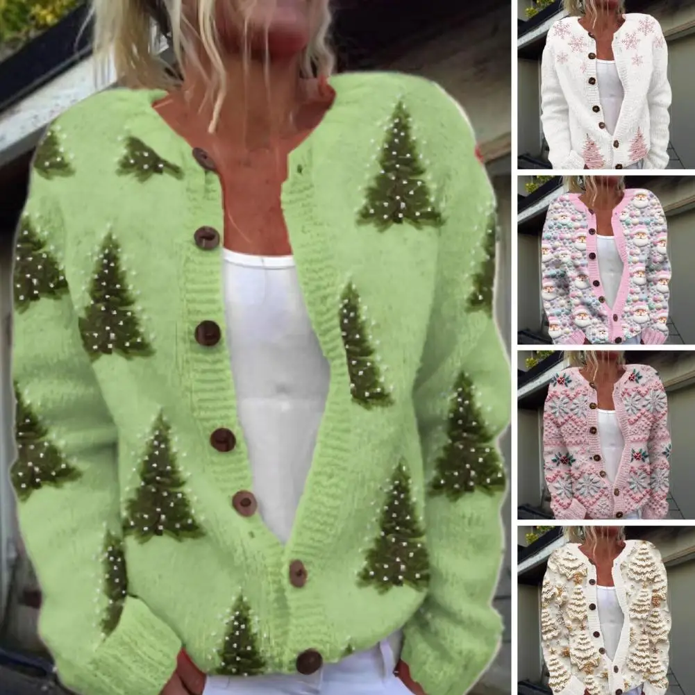 Women Christmas Cardigan Jacket 3d Digital Print Cardigan Festive 3d Christmas Print Women's Cardigan Jacket with for Holiday