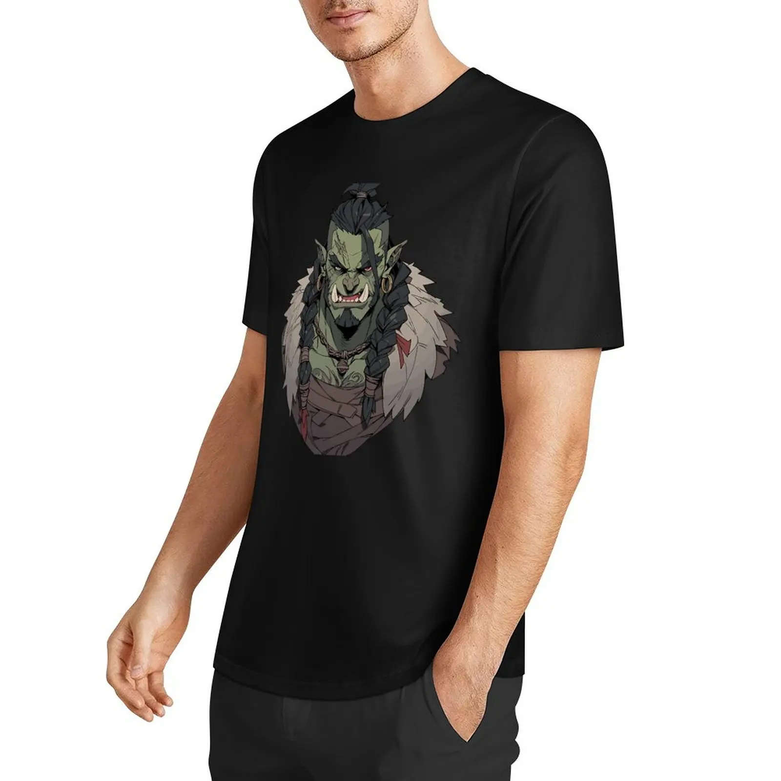 Orc Face T-Shirt oversized t shirt summer clothes street wear t shirt men 100℅ cotton