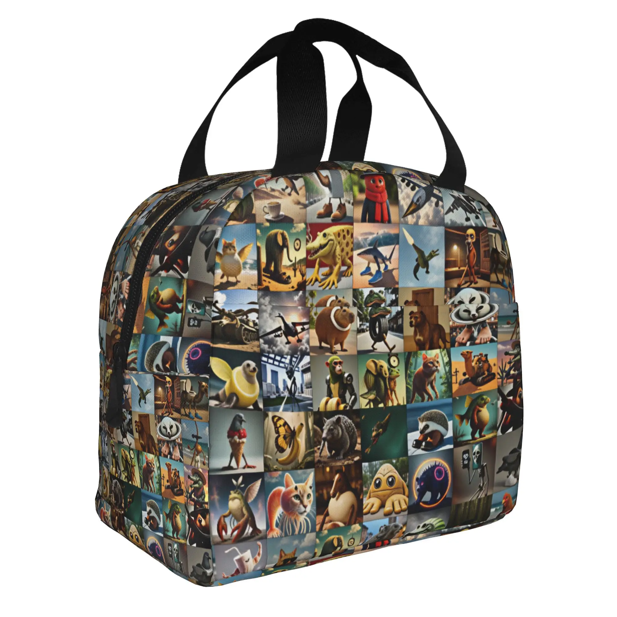 Italian Brainrot Meme Portable Lunch Box Multifunction Tralalero Tralala Thermal Cooler Food Insulated Lunch Bag Office Work