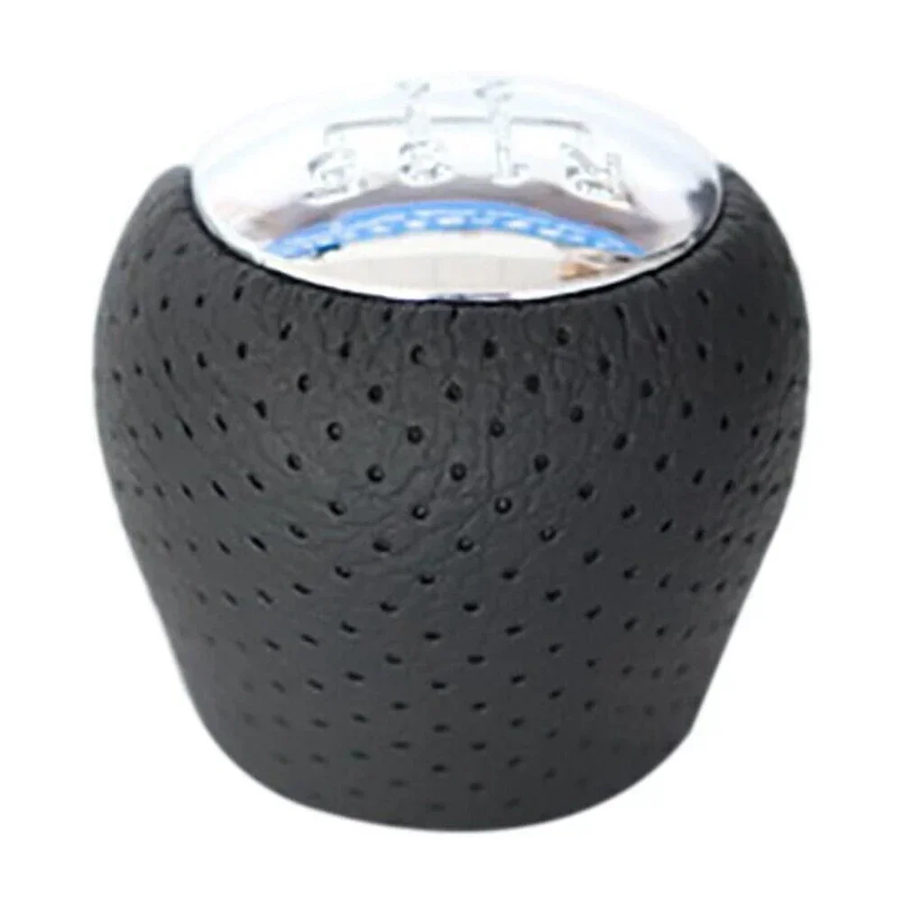 

1Pc Perforated Leather Gear Knob Chrome 6-Speed For Hyundai I30 IX35 2842231696 Gear Shift Collars Automobiles Interior Fittings