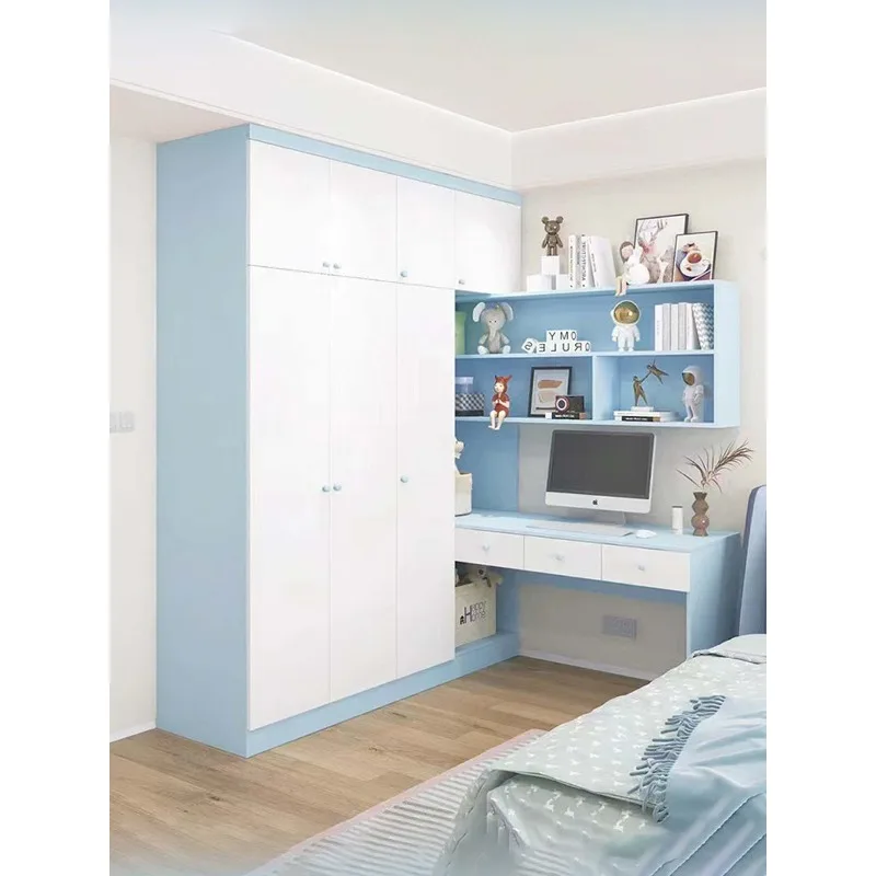 Customized wardrobe, desk, integrated bookcase, corner study table, children's room, bedroom, home bookshelf, writing desk, comp