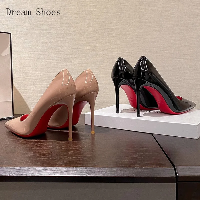 

Сексуальные женские туфли на высоком каблуке с красной подошвой в ночных клубах, новинка 2023 года, модная профессиональная женская обувь OL 10 см