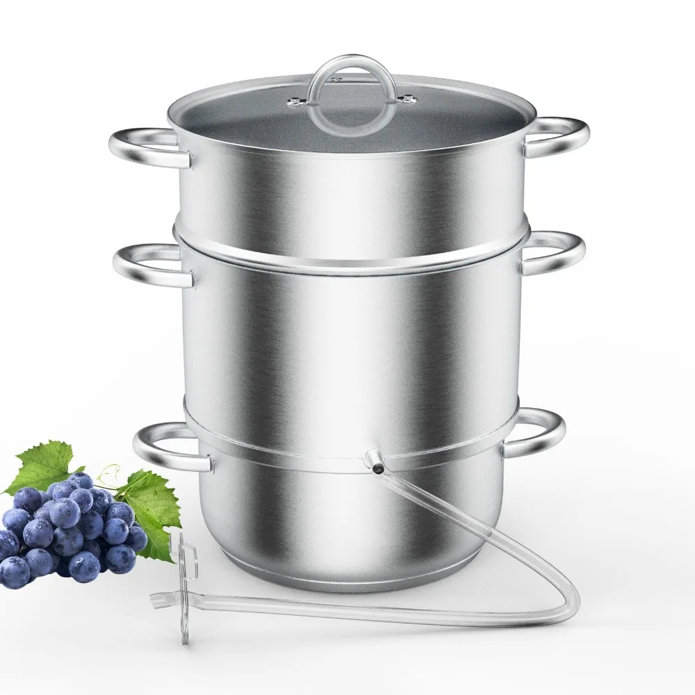 

11 Quart Stainless Steel Steam Juicer for Fruits & Vegetables, 3-Pot System