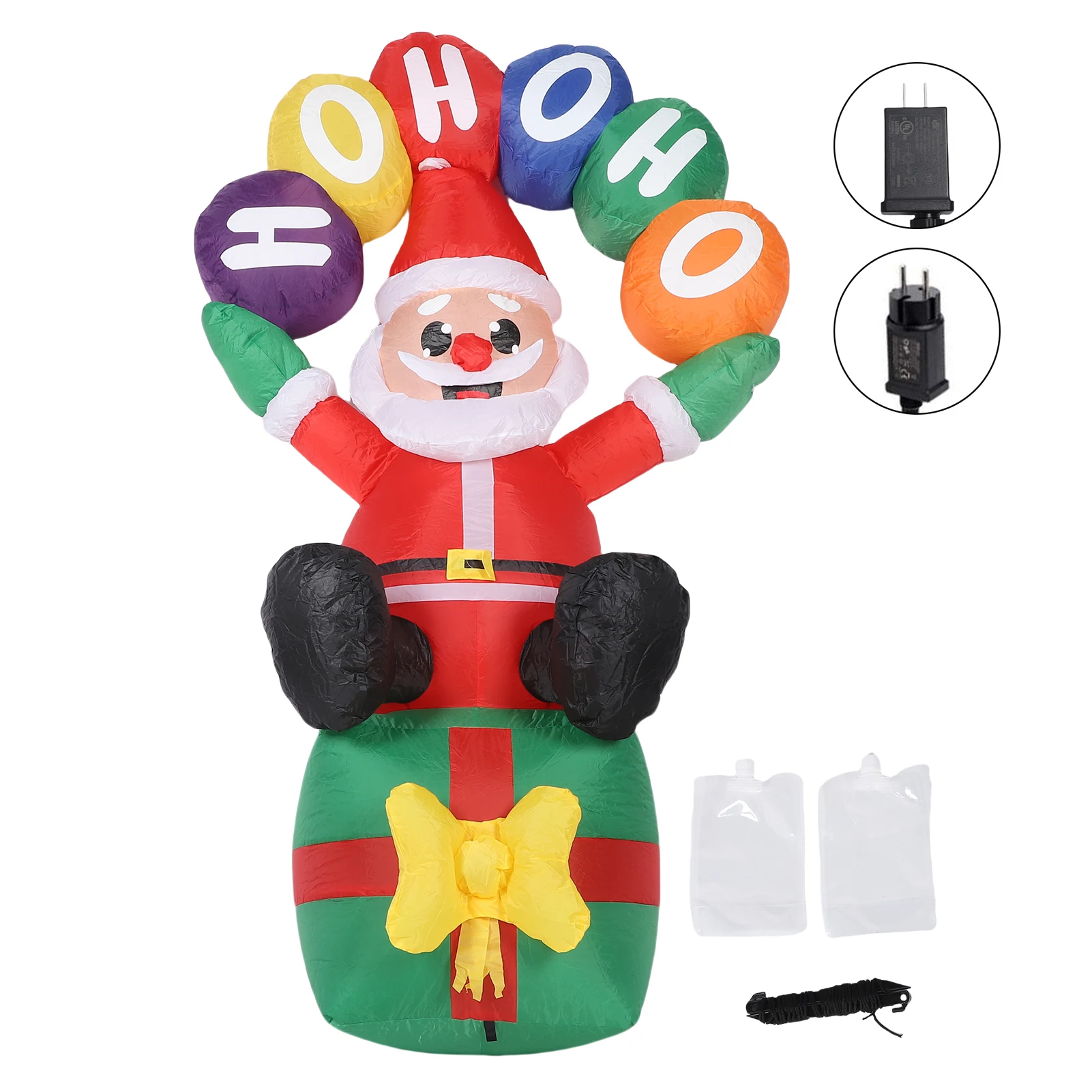 

Christmas Decoration Inflatable Santa Claus With LED Light Outdoor IP44 Water Proof Xmas Yard Garden Decor Christmas Party Props