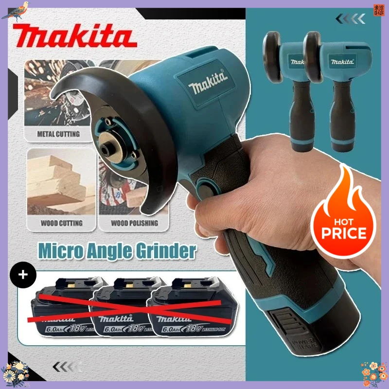 

Аккумуляторная мини-угловая шлифовальная машина Makita 19500 об/мин, 18В, для шлифовки, полировки и резки, ручной электроинструмент
