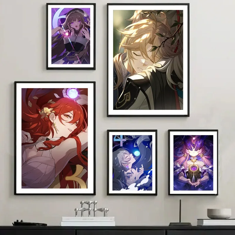 Gra wideo Honkai Star Rail Hot Anime Characters Gamer Posters and Prints Canvas Printing Wall Art Picture for Living Room Decor