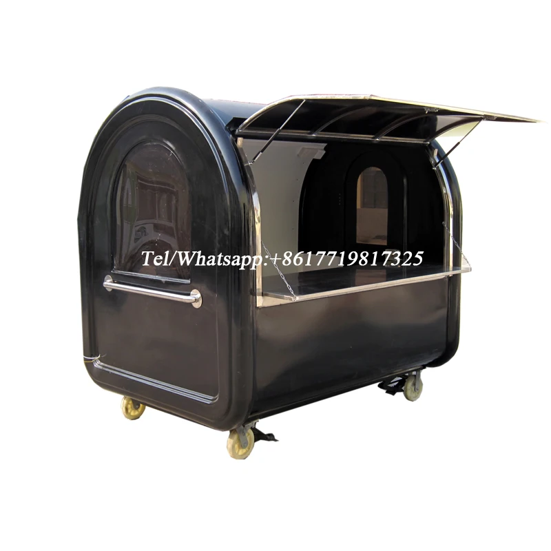 

220D Black Color White Inside With Shelf 3 Sinks For usa Standard With Logo Food Cart CFR Price